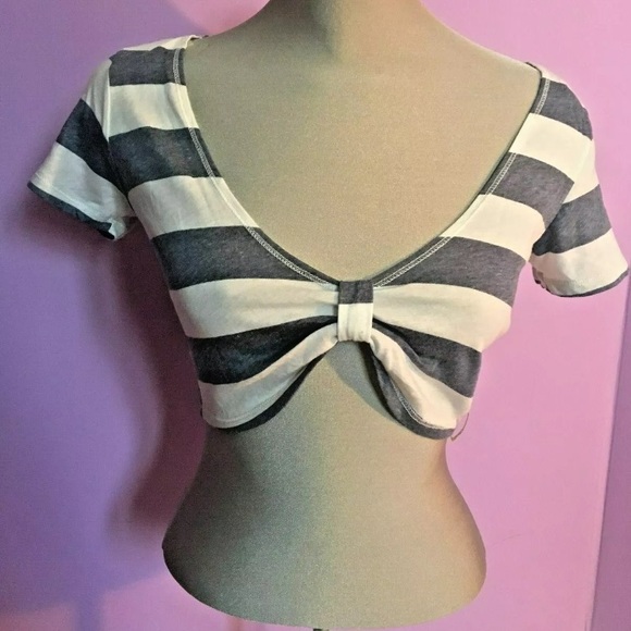 BILLABONG Before Me Striped Knot Crop T-Shirt - Picture 2 of 6